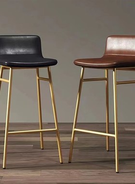 北欧inas网红吧台凳现代简约高脚凳酒吧椅家用铁艺靠背轻奢吧台椅