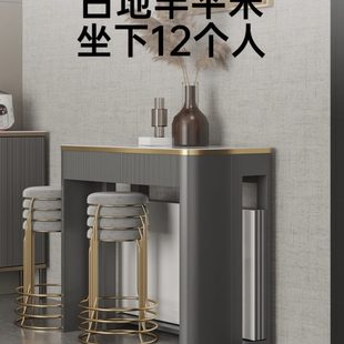 餐桌折叠伸缩家用小户型现代简约轻奢实木饭桌餐桌椅组合长方形窄