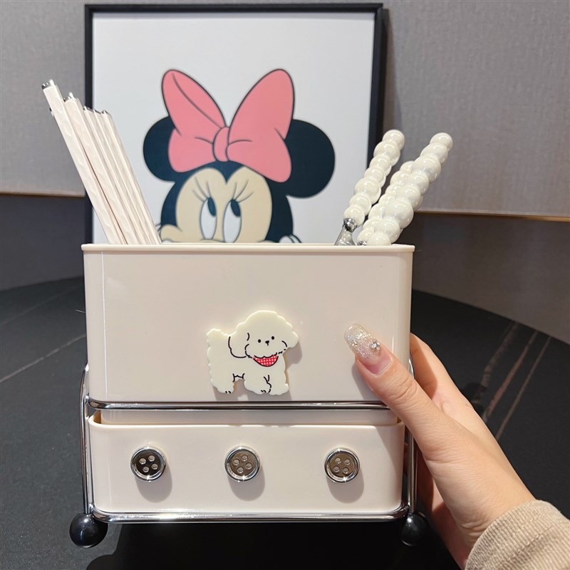 高档轻奢筷子收纳盒台面式家用沥B水筷子筒厨房筷子勺子置物筷子