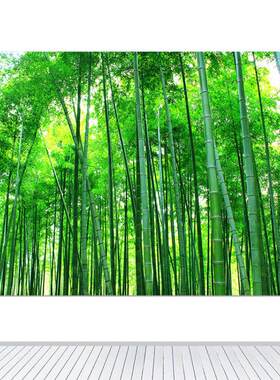 竹林绿色竹子风景墙贴画书房办公室客厅电视背景墙装饰画风水壁画