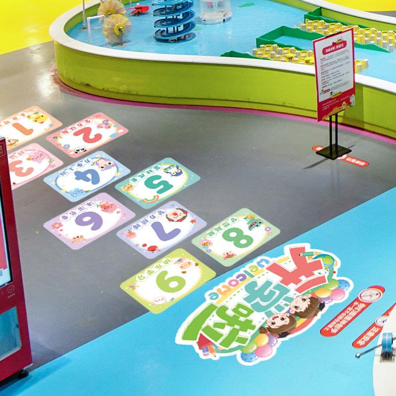 开学啦跳格子游戏地贴幼儿园环创数字跳房子贴纸教室班级地面贴画