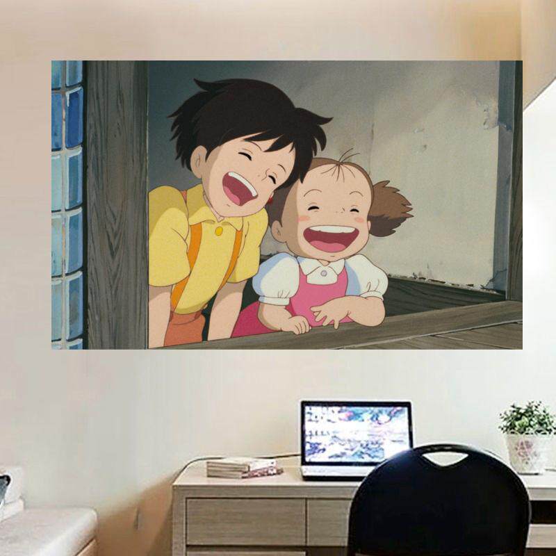 宫崎骏邻家得龙猫自粘海报墙贴墙饰宿舍软装卧室海报高清壁纸贴纸