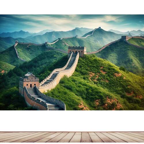 长城画靠山图有山无水风水画客厅办公室靠山壁画客厅招财画山水画