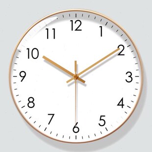 现代数字指针钟卧室时尚时静音波电挂钟客厅表简约北欧时钟自动对