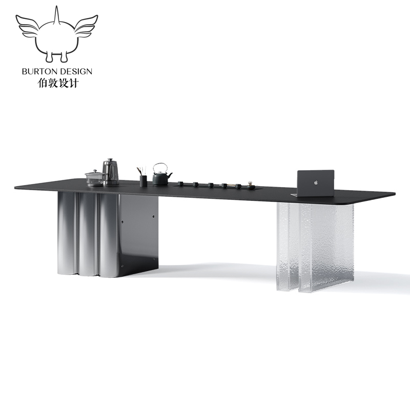 意式轻奢a茶桌椅组合现代简约别墅家用办公室岩板茶盘茶桌一体茶