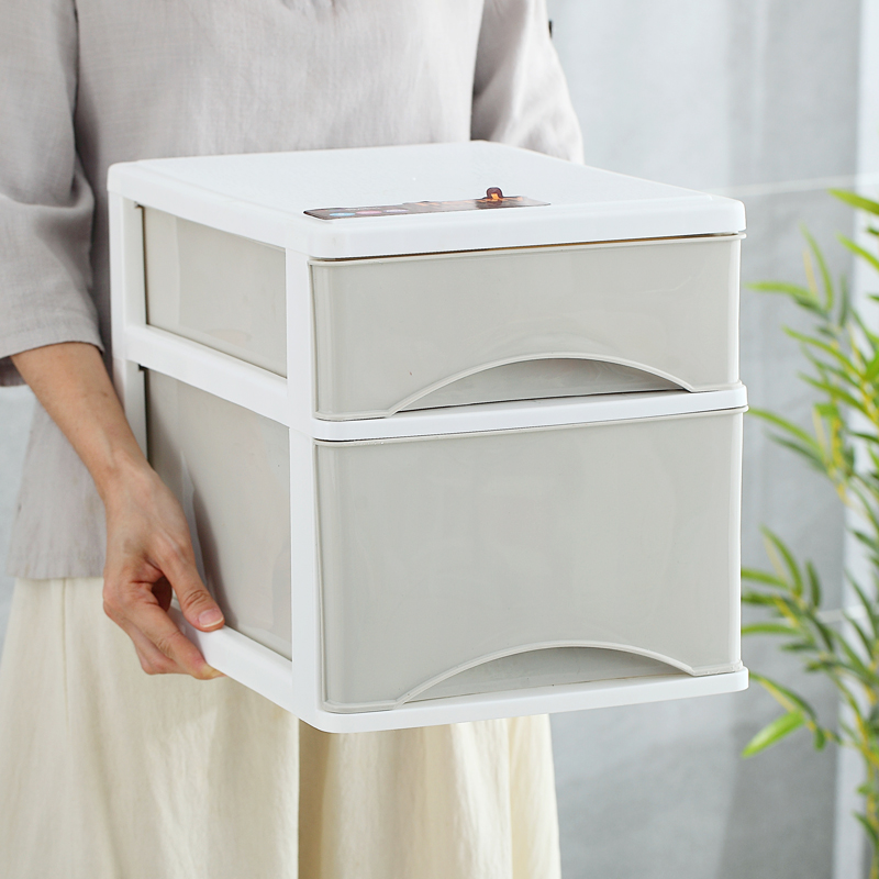 办公桌面收纳盒小抽屉式学生桌上文具整理柜文件A4储Y物箱塑料迷