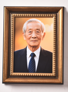 高档实木遗像相框制作装裱老人遗照A4相片灵堂照片空框架摆台挂墙