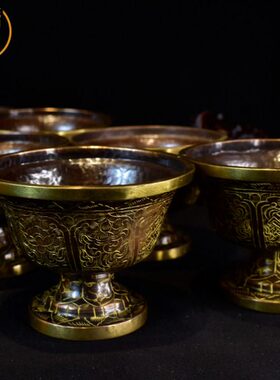 碗手工制作碗瑞阁碗大水前供供7供 象杯尼泊尔铜红装佛小号供个