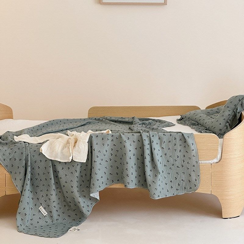 2024新款夏季双层纱绉纱盖毯 120*150cm 可可兔粉,床上用品,休闲毯/毛毯/绒毯,淘宝优惠券,粉丝福利购,淘宝优惠卷