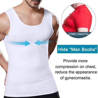 跨境Men Body Compression Vest Undershirt Seams Waist