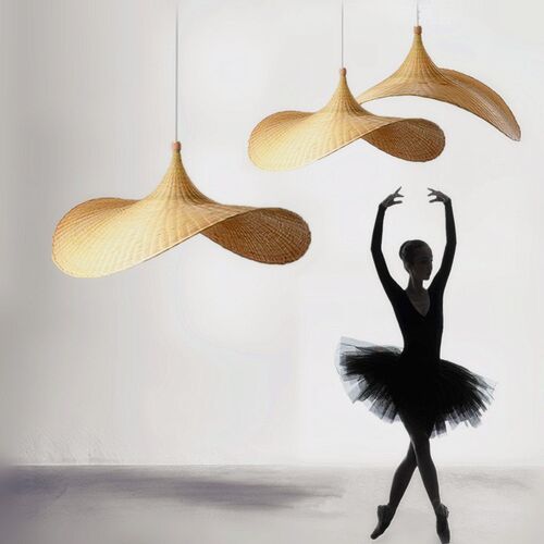 东南亚竹帽子灯民宿酒灯店别墅灯创意设计师的竹藤灯艺术照明