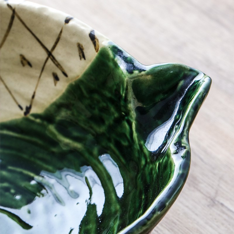 Bloom进口美浓烧陶瓷碗 手绘复古沙拉汤面碗釉下彩日式果盘