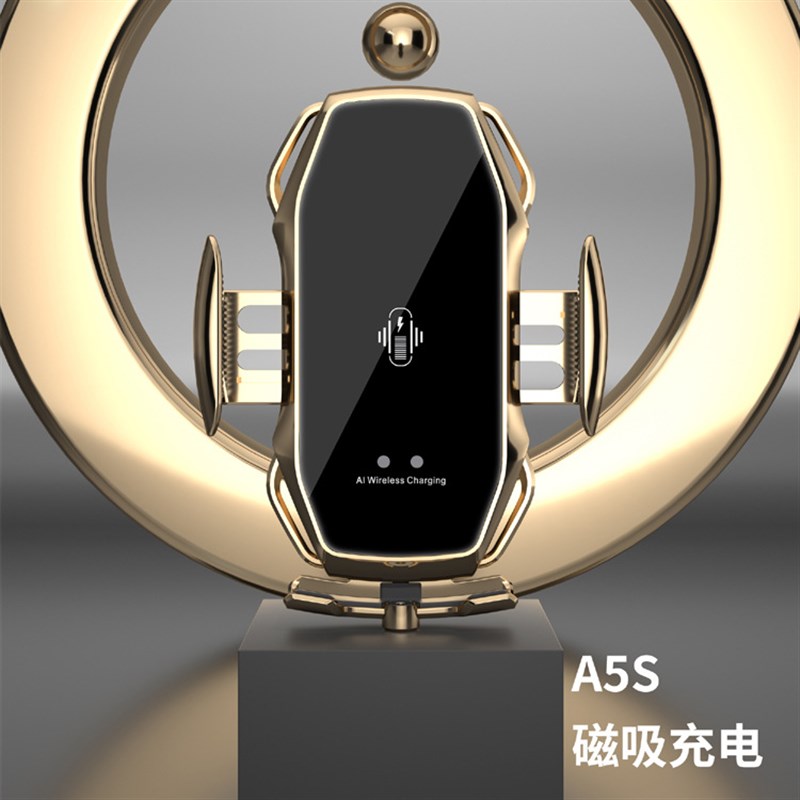 跨境源厂磁吸款A5S车载智能无线充电支持所有手机无线充 车载支架