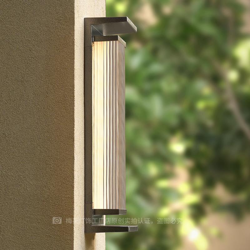 户外壁灯太阳能别墅庭院灯防水新中式大门口两侧柱子外墙灯简约款