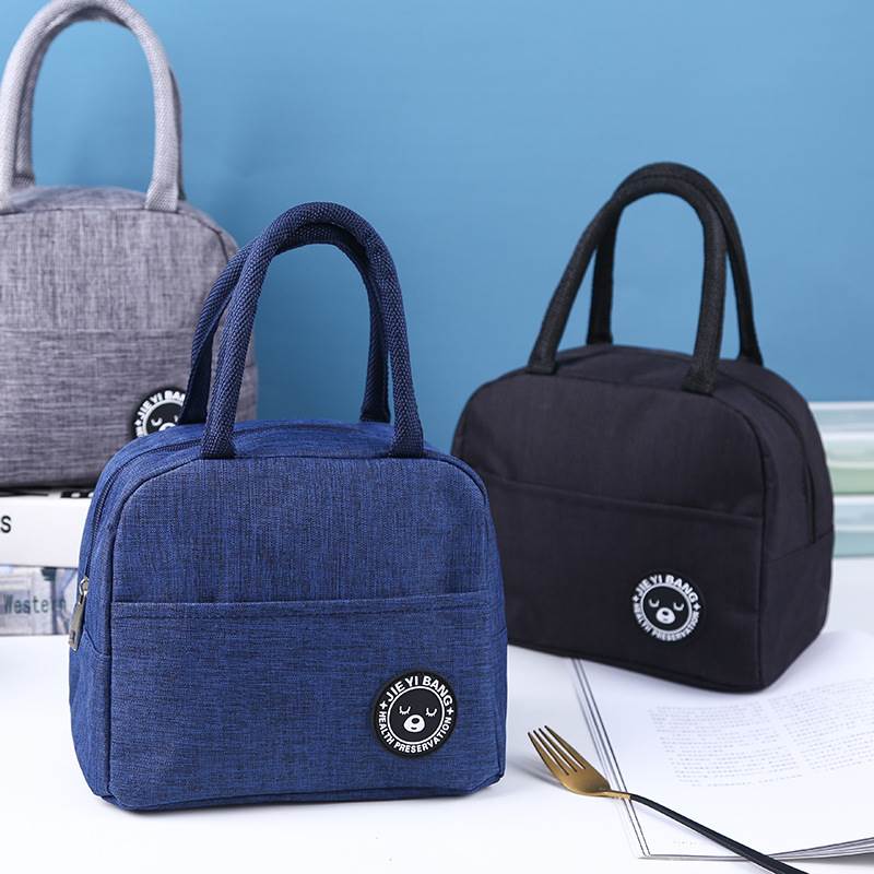 饭盒保温袋 上班族便携手提铝箔帆布加厚装大容量T带饭袋子便当包