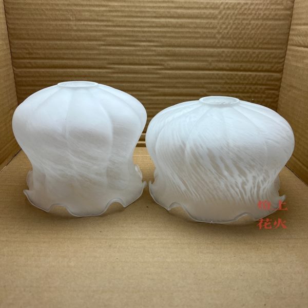 磨砂玻璃灯罩外壳罩E27螺口台灯罩田园风吊灯吸顶灯7寸南瓜灯罩