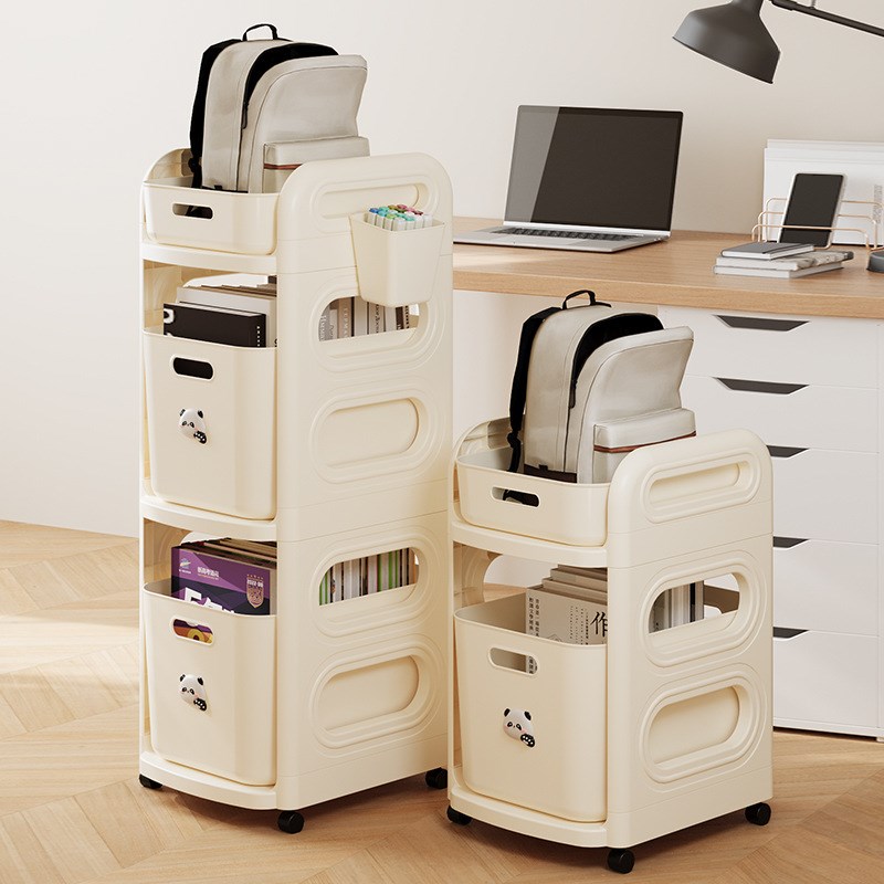 家用可移动小推车置物架 落地多层桌下收纳筐 办公室文件收纳架