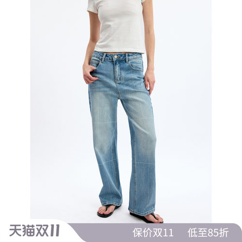 手工中缝擦条牛仔裤新潮
