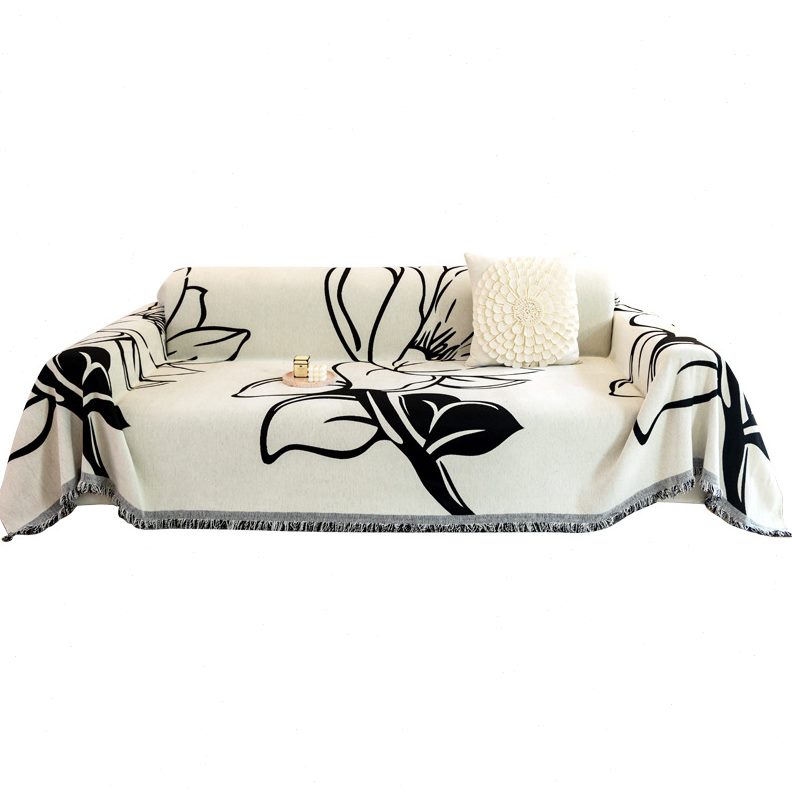 甄选雪尼尔简约沙发巾四季通用防滑沙发盖布全盖懒人沙发套罩全包