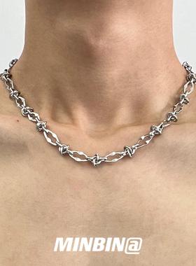 不掉色钛钢项炼男生潮牌基础款街头嘻哈小众高级感锁骨炼男士配饰