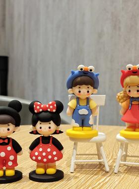 可爱卡通情侣人偶摆件桌面办公室玩偶治愈系装饰品少女心女生礼物