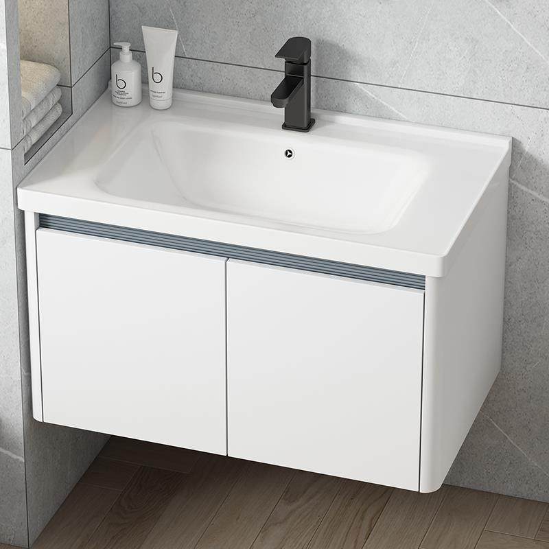 挂墙式洗脸盆柜组合浴室柜阳瓷一体盆洗手盆简约化妆室洗漱台