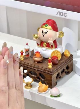 2025发财摆件办公桌五路财神手办生财装饰品小神仙情绪稳定礼物品