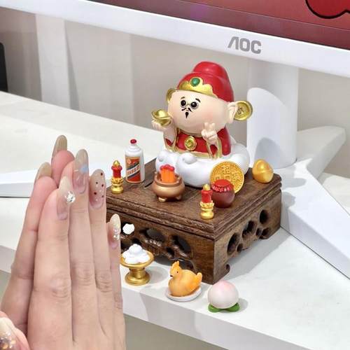 2025发财摆件办公桌五路财神手办生财装饰品小神仙情绪稳定礼物品