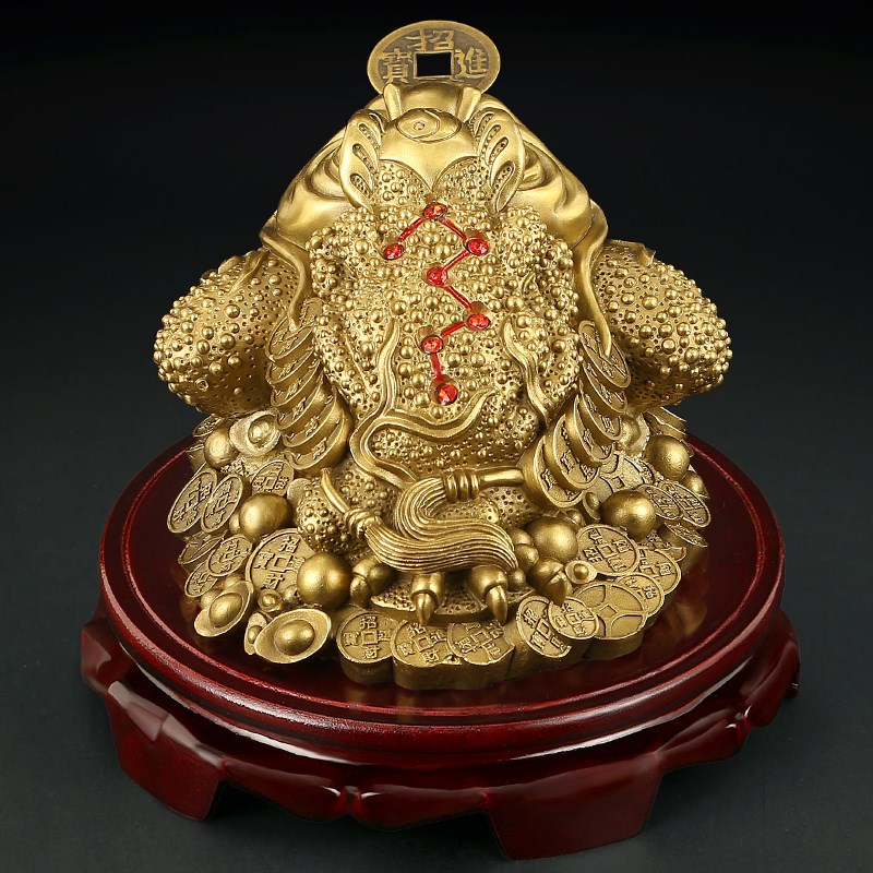 9WOR 铜金蟾摆件 三足三脚金蝉蟾蜍蛤蟆店铺收银台装饰工艺