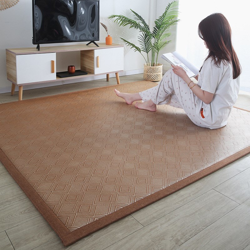 日式凉席地毯飘窗阳台客厅床边榻榻米垫子夏季天冰丝地垫宿舍床垫