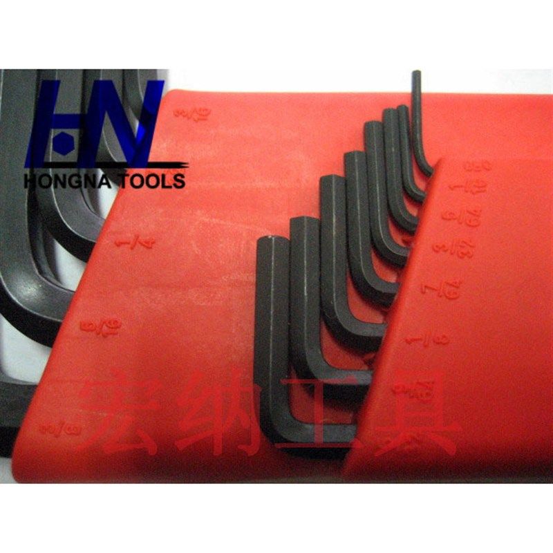 13pc 发黑 英制 中长 平头 橡塑塑夹 内六角扳手 L型