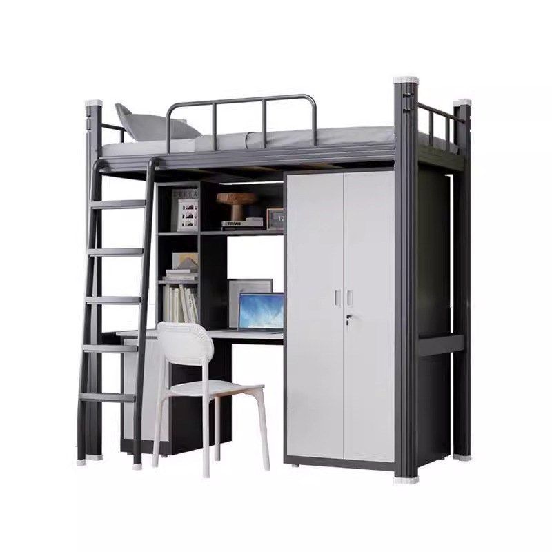 宿舍衣柜上床下桌公寓员工宿舍组合床书桌一体钢制坚固耐用