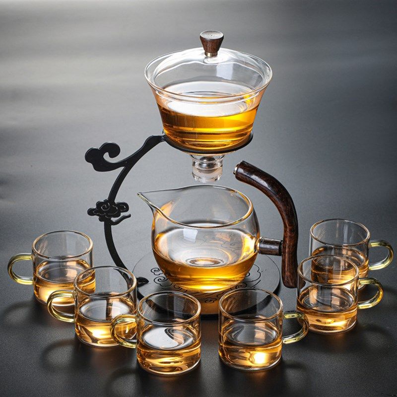 祥云半自动茶具套装 家用会客磁吸式泡茶器 办公室懒人泡茶壶