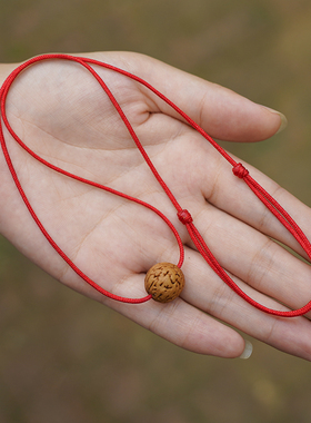 桃木吊坠挂件宝宝婴儿童新生篮葫芦红绳压男女狗牙桃核护惊身项链