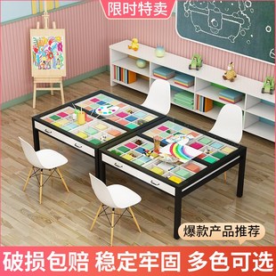 课桌椅手工画室绘画培训桌椅辅导班美术桌绘画 幼儿园桌桌儿童套装