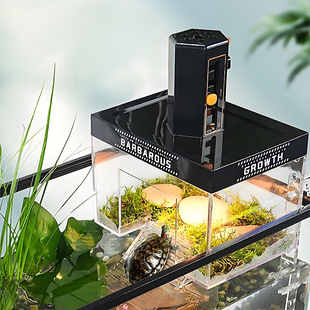 乌龟饲养箱晒暖房台爬台挂钩式 造景陆台岛爬虫躲藏穴三脚龟台