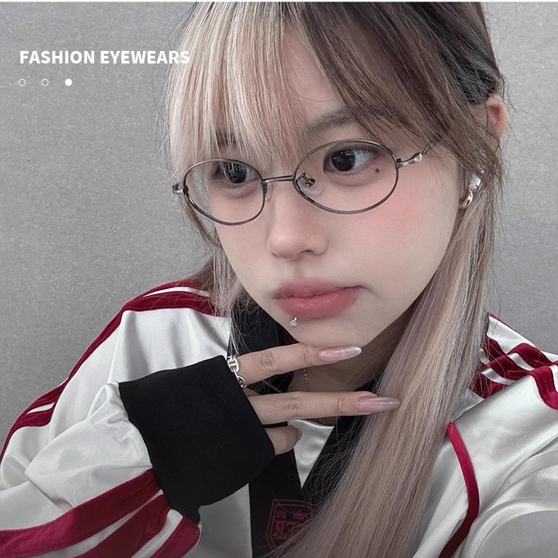 复古文艺小框椭圆框金丝眼镜近视