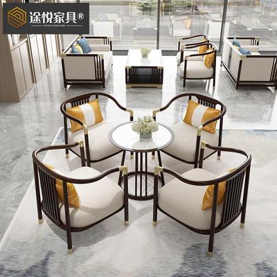 售楼处部洽谈桌椅组合轻奢新中式酒店工程会所茶楼接待桌椅现货