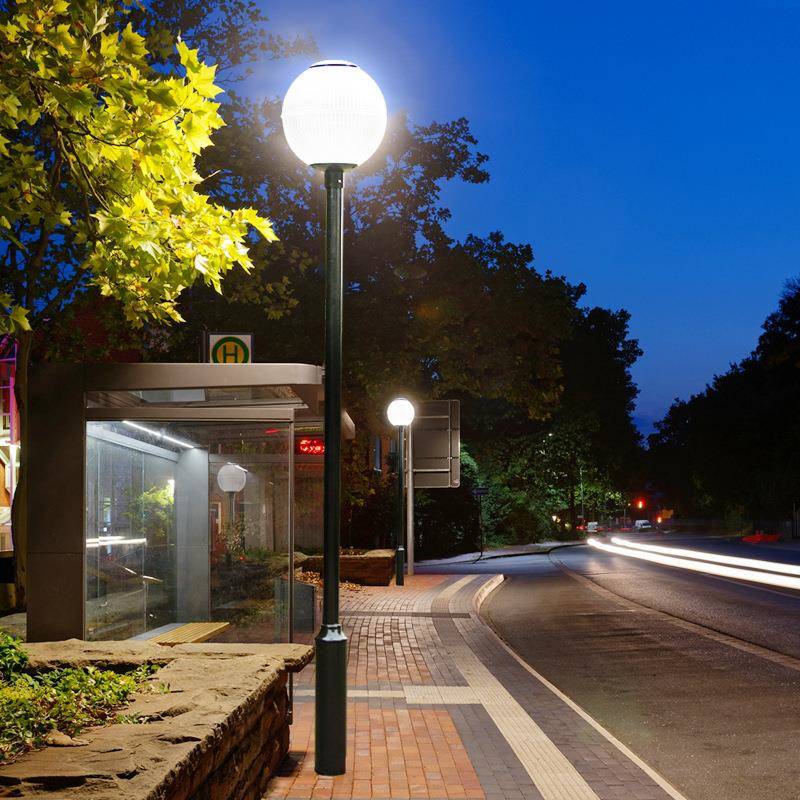 单头圆形3.5米庭院灯户外防水小区花园别墅LED市电路灯3米景观灯