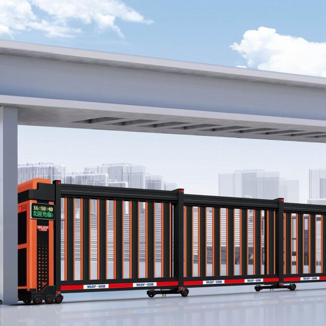 无轨段滑门铝合金电动伸缩门平移门电动大门工厂大门伸缩门电动门