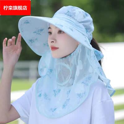 2025新款女士遮阳帽下地干活薄款透气防晒帽夏季时尚大檐采茶凉帽