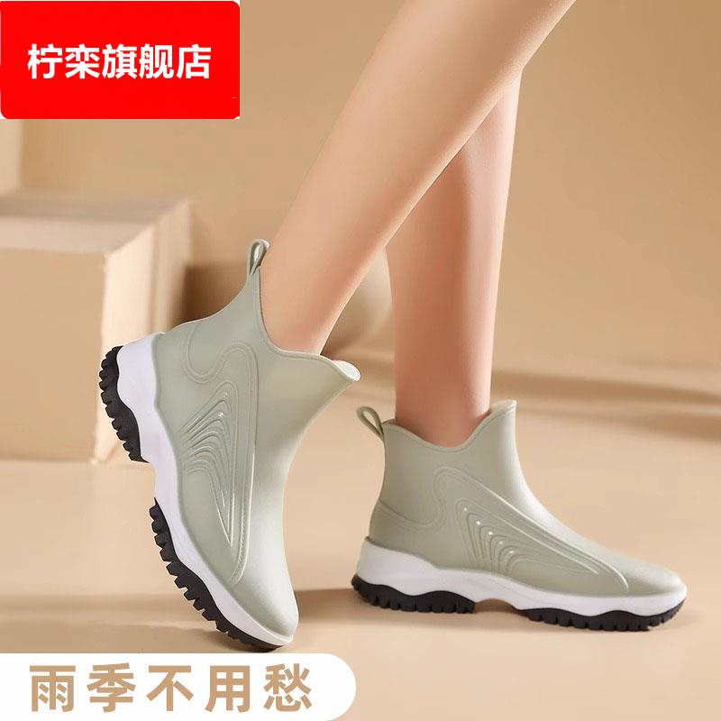 2025新款雨鞋女时尚雨天外穿短筒加厚防水防滑加厚成人雨靴套鞋
