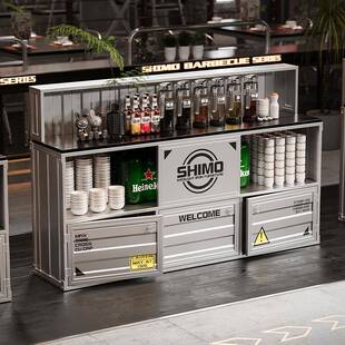 工业风调料台火锅店餐厅商用集装箱小料台麻辣烫蘸料酱料台水果台