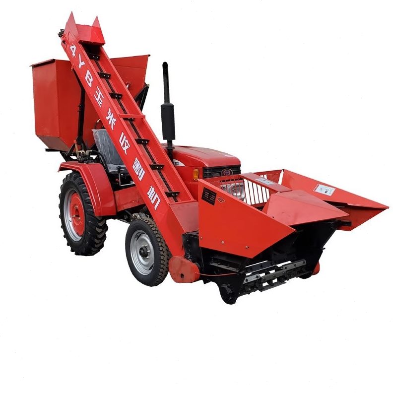 甄选玉米收割机小型农用两行三行秸秆粉碎回收还田机二次扒皮机背