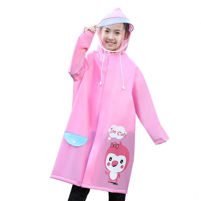 儿童雨衣童2023新款女童小学生防雨服带书包位小孩上学雨披