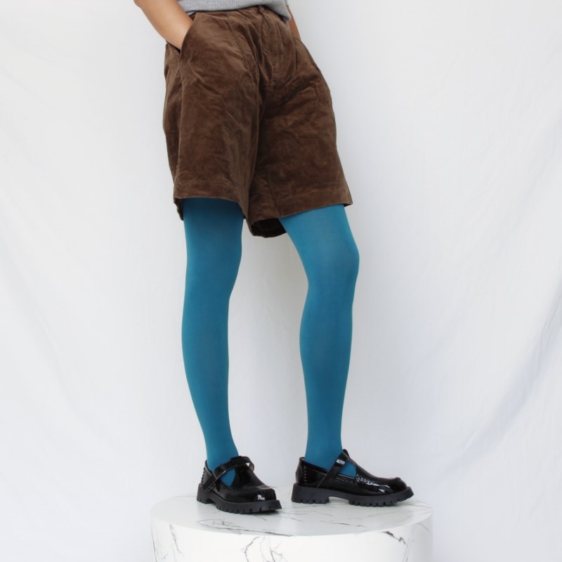 孔雀蓝打底袜多巴胺穿搭湖蓝连裤袜墨兰藏蓝色高弹锦纶丝袜冷色系