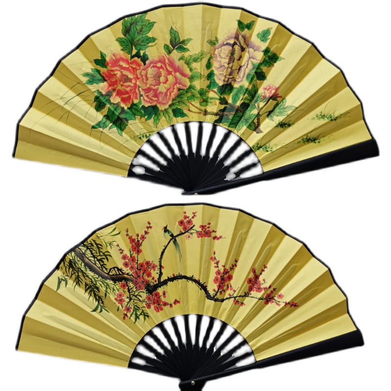 8寸戏曲扇子戏剧贵妃醉酒舞蹈京剧牡丹梅花折扇绢布