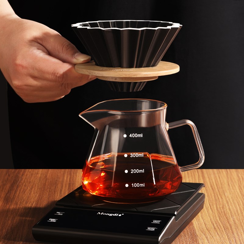 Mongdio咖啡滤杯陶瓷手冲咖啡过滤漏斗V60折纸蛋糕滤杯分享壶套装