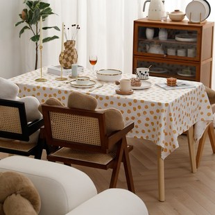 小清新田园书桌餐桌布ins棉麻日系长方形家用现代简约台布可定制
