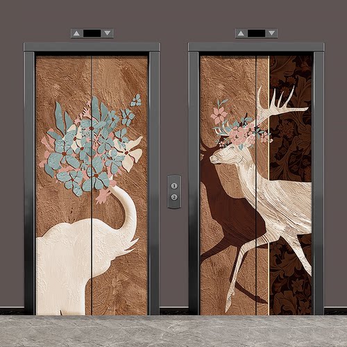 自粘防水高级感现代侘寂风电梯门